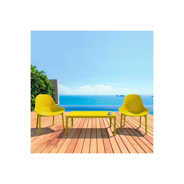 Cozydays Dba Compamia Siesta Sky 3 Piece Outdoor Lounge Sets, 23-5/8inW x 15-11/16inH Table, Yellow ISP1031S-YEL - main